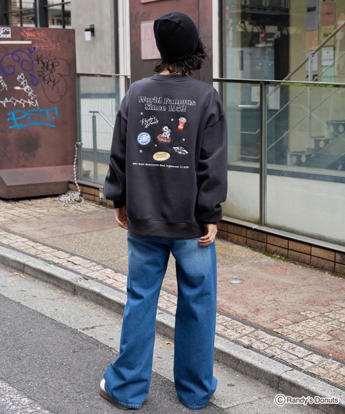 MONO-MART（モノマート）の「【RANDY’S DONUTS】別注 ランディードーナツ バックプリント ワッペン刺繍 スウェットプルオーバー（スウェット・レディース・グレー系2/ブラック系/スミクロ/オートミール/グレー系・L/M）」の16枚目の写真