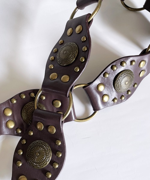 Candlestick（キャンドルスティック）の「ボヘミアン ウェスタン エスニック フォークロア 太 コンチョベルト  Y2K Y3K（ベルト・レディース・ブラック系/ブラウン系・FREE）」の5枚目の写真