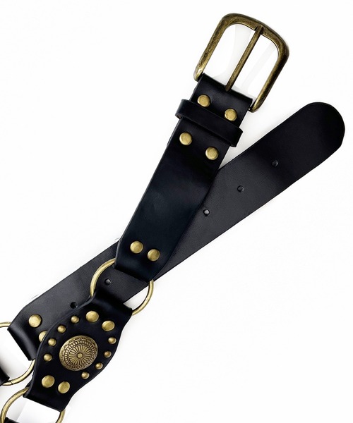 Candlestick（キャンドルスティック）の「ボヘミアン ウェスタン エスニック フォークロア 太 コンチョベルト  Y2K Y3K（ベルト・レディース・ブラック系/ブラウン系・FREE）」の8枚目の写真