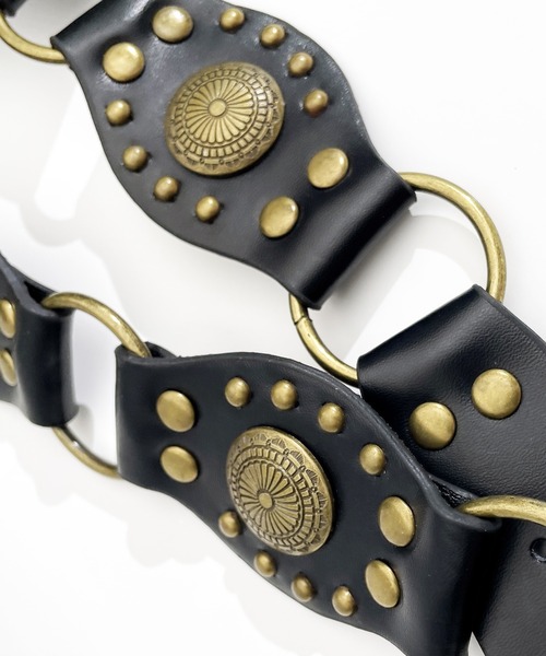 Candlestick（キャンドルスティック）の「ボヘミアン ウェスタン エスニック フォークロア 太 コンチョベルト  Y2K Y3K（ベルト・レディース・ブラック系/ブラウン系・FREE）」の7枚目の写真