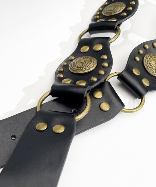 Candlestick（キャンドルスティック）の「ボヘミアン ウェスタン エスニック フォークロア 太 コンチョベルト  Y2K Y3K（ベルト・レディース・ブラック系/ブラウン系・FREE）」の10枚目の写真