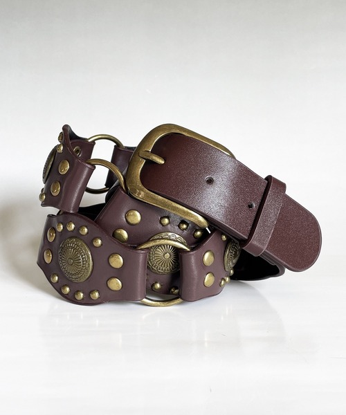 Candlestick（キャンドルスティック）の「ボヘミアン ウェスタン エスニック フォークロア 太 コンチョベルト  Y2K Y3K（ベルト・レディース・ブラック系/ブラウン系・FREE）」の4枚目の写真