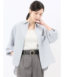 【ストレッチ】m.f.エディトリアル レディース バックタック レギュラーカラー 長袖 ブラウス