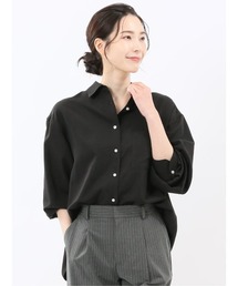 【ストレッチ】m.f.エディトリアル レディース バックタック レギュラーカラー 長袖 ブラウス