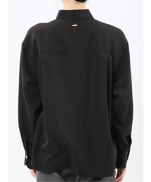 m.f.editorial（エムエフエディトリアル）の「【ストレッチ】m.f.エディトリアル レディース バックタック レギュラーカラー 長袖ブラウス（シャツ/ブラウス・レディース・ホワイト/ブラック/ピンク系その他/サックスブルー・MEDIUM/LARGE）」の13枚目の写真