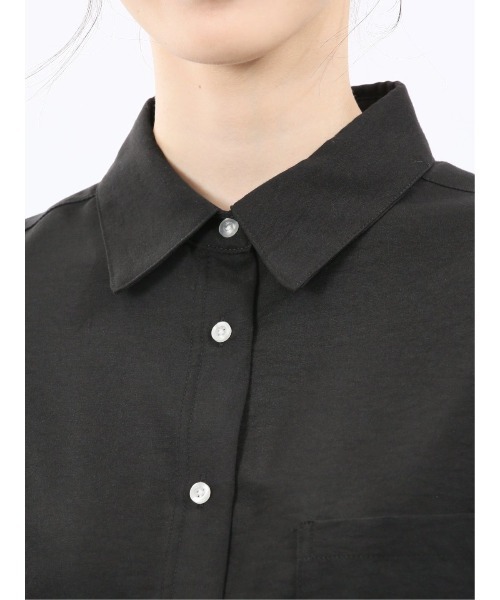 m.f.editorial（エムエフエディトリアル）の「【ストレッチ】m.f.エディトリアル レディース バックタック レギュラーカラー 長袖ブラウス（シャツ/ブラウス・レディース・ホワイト/ブラック/ピンク系その他/サックスブルー・MEDIUM/LARGE）」の15枚目の写真