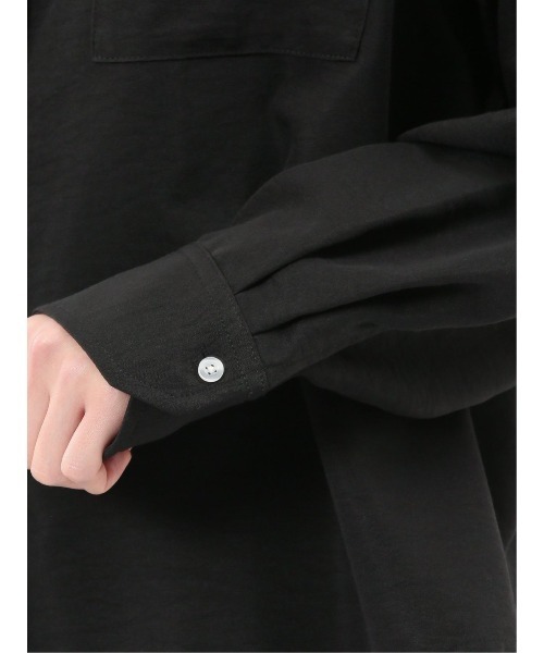 m.f.editorial（エムエフエディトリアル）の「【ストレッチ】m.f.エディトリアル レディース バックタック レギュラーカラー 長袖ブラウス（シャツ/ブラウス・レディース・ホワイト/ブラック/ピンク系その他/サックスブルー・MEDIUM/LARGE）」の11枚目の写真