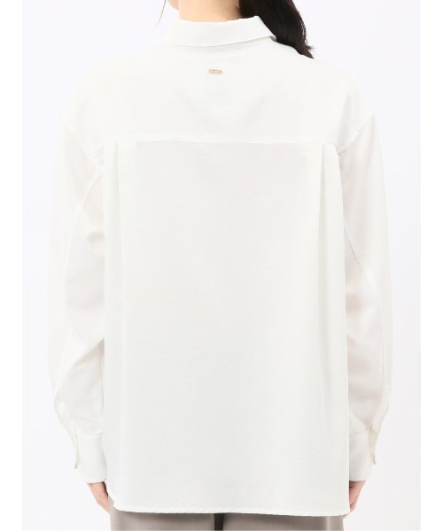 m.f.editorial（エムエフエディトリアル）の「【ストレッチ】m.f.エディトリアル レディース バックタック レギュラーカラー 長袖ブラウス（シャツ/ブラウス・レディース・ホワイト/ブラック/ピンク系その他/サックスブルー・MEDIUM/LARGE）」の22枚目の写真