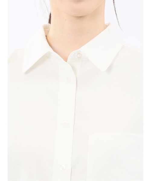 m.f.editorial（エムエフエディトリアル）の「【ストレッチ】m.f.エディトリアル レディース バックタック レギュラーカラー 長袖ブラウス（シャツ/ブラウス・レディース・ホワイト/ブラック/ピンク系その他/サックスブルー・MEDIUM/LARGE）」の10枚目の写真