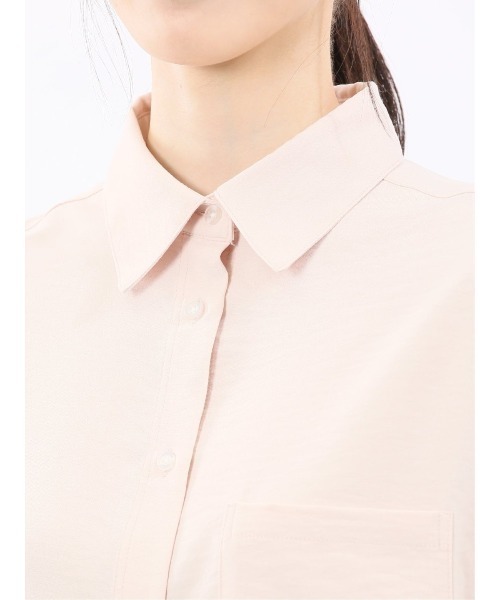 m.f.editorial（エムエフエディトリアル）の「【ストレッチ】m.f.エディトリアル レディース バックタック レギュラーカラー 長袖ブラウス（シャツ/ブラウス・レディース・ホワイト/ブラック/ピンク系その他/サックスブルー・MEDIUM/LARGE）」の16枚目の写真