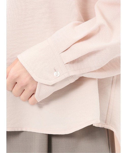 m.f.editorial（エムエフエディトリアル）の「【ストレッチ】m.f.エディトリアル レディース バックタック レギュラーカラー 長袖ブラウス（シャツ/ブラウス・レディース・ホワイト/ブラック/ピンク系その他/サックスブルー・MEDIUM/LARGE）」の17枚目の写真