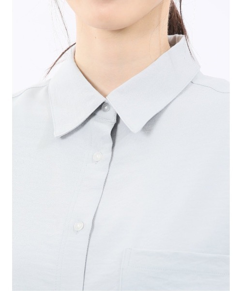 m.f.editorial（エムエフエディトリアル）の「【ストレッチ】m.f.エディトリアル レディース バックタック レギュラーカラー 長袖ブラウス（シャツ/ブラウス・レディース・ホワイト/ブラック/ピンク系その他/サックスブルー・MEDIUM/LARGE）」の19枚目の写真