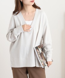 OMNES | ウールタッチリブニットソー深Vネックプルオーバー(ニット/セーター)