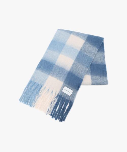 To b. by agnes b.(トゥービーバイアニエスベー)の「ブロックチェック マフラー(マフラー・レディース・ブルー・FREE)」の3枚目の写真