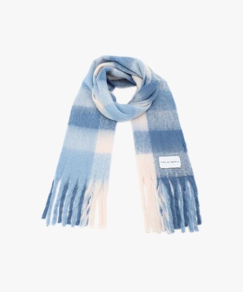 To b. by agnes b.(トゥービーバイアニエスベー)の「ブロックチェック マフラー(マフラー・レディース・ブルー・FREE)」の7枚目の写真