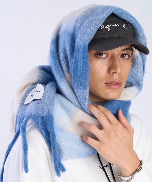 To b. by agnes b.(トゥービーバイアニエスベー)の「ブロックチェック マフラー(マフラー・レディース・ブルー・FREE)」の11枚目の写真