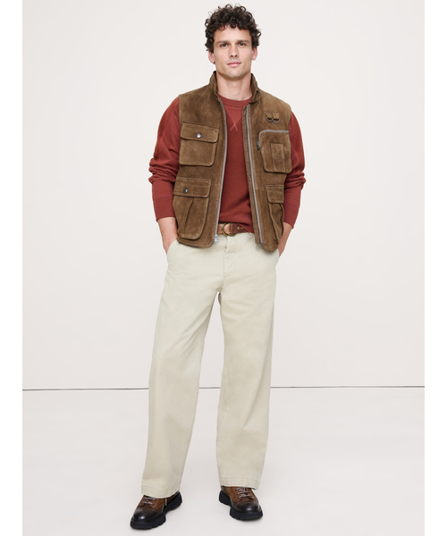 Banana Republic（バナナリパブリック）の「パッチワーク クルーネック スウェットシャツ（スウェット・メンズ・テラコッタ/カーキ・XL/L/M/S）」の4枚目の写真