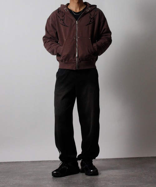 NYLAUS（ナイラス）の「【Nylaus】ヴィンテージ ストレッチ デニムワイドパンツ イージーパンツ デニムスウェットパンツ（デニムパンツ・メンズ・ネイビー/ブラック・L/M）」の20枚目の写真