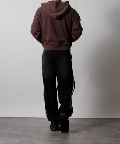 NYLAUS（ナイラス）の「【Nylaus】ヴィンテージ ストレッチ デニムワイドパンツ イージーパンツ デニムスウェットパンツ（デニムパンツ・メンズ・ネイビー/ブラック・L/M）」の21枚目の写真