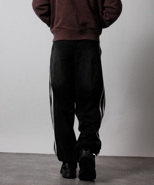 NYLAUS（ナイラス）の「【Nylaus】ヴィンテージ ストレッチ デニムワイドパンツ イージーパンツ デニムスウェットパンツ（デニムパンツ・メンズ・ネイビー/ブラック・L/M）」の17枚目の写真