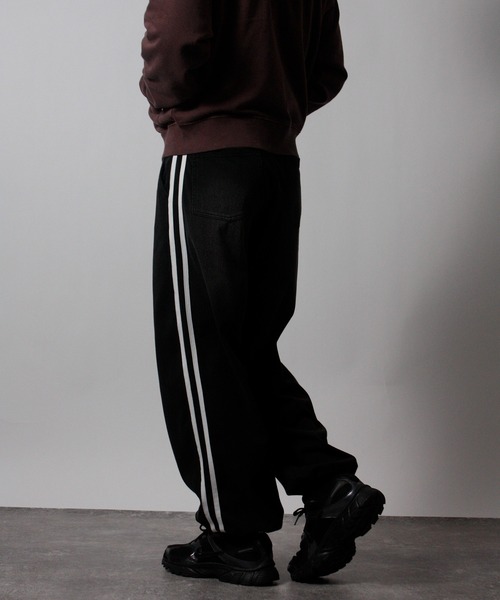 NYLAUS（ナイラス）の「【Nylaus】ヴィンテージ ストレッチ デニムワイドパンツ イージーパンツ デニムスウェットパンツ（デニムパンツ・メンズ・ネイビー/ブラック・L/M）」の18枚目の写真