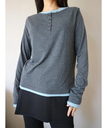TRUNC | Henry Neck Layered Pullover(Tシャツ/カットソー)