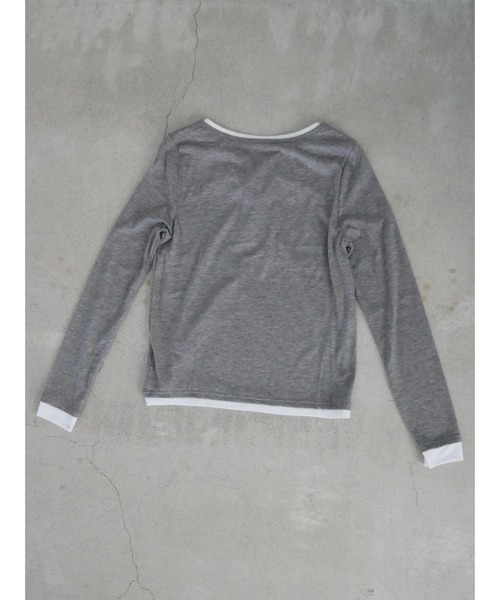 TRUNC（トランクエイティーエイト）の「Henry Neck Layered Pullover（Tシャツ/カットソー・レディース・グレー/チャコールグレー・FREE）」の13枚目の写真