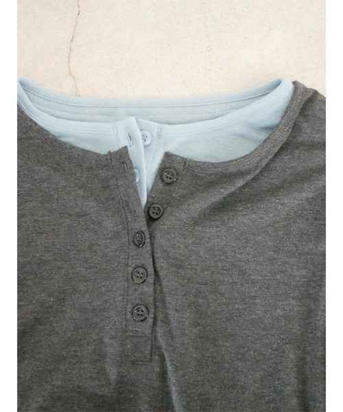 TRUNC（トランクエイティーエイト）の「Henry Neck Layered Pullover（Tシャツ/カットソー・レディース・グレー/チャコールグレー・FREE）」の15枚目の写真
