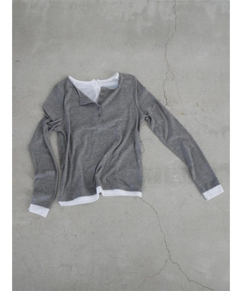 TRUNC（トランクエイティーエイト）の「Henry Neck Layered Pullover（Tシャツ/カットソー・レディース・グレー/チャコールグレー・FREE）」の16枚目の写真