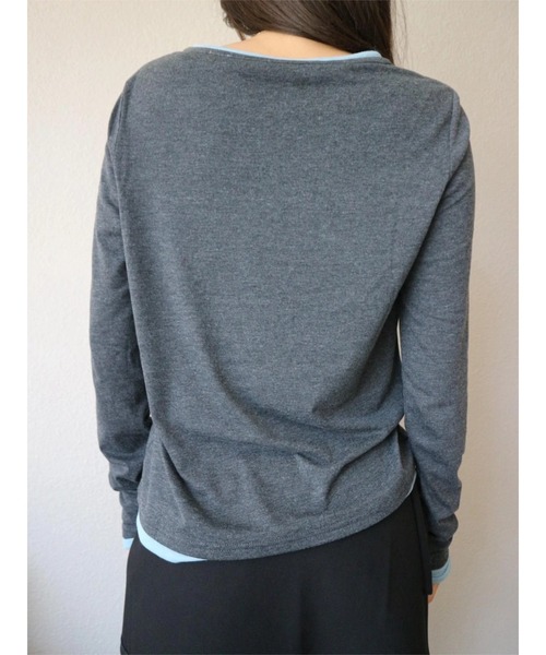 TRUNC（トランクエイティーエイト）の「Henry Neck Layered Pullover（Tシャツ/カットソー・レディース・グレー/チャコールグレー・FREE）」の10枚目の写真