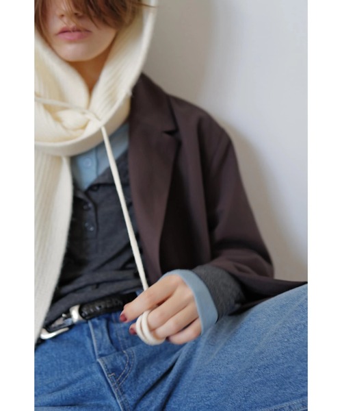 TRUNC（トランクエイティーエイト）の「Henry Neck Layered Pullover（Tシャツ/カットソー・レディース・グレー/チャコールグレー・FREE）」の7枚目の写真