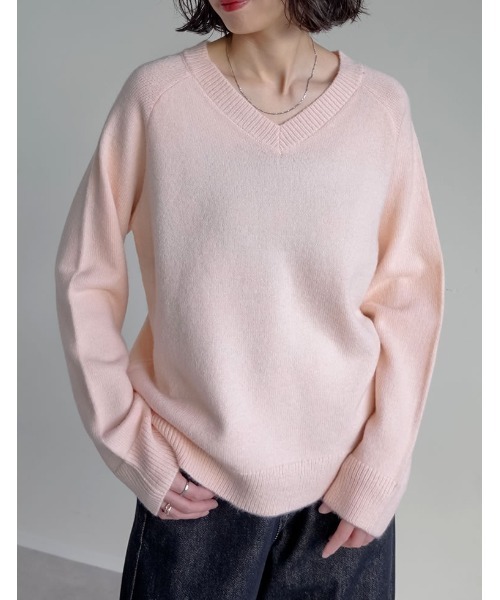 2025AW COLLECTION]アルパカタッチVネックニットプルオーバー（ニット