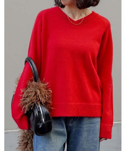 2025AW COLLECTION]アルパカタッチVネックニットプルオーバー（ニット