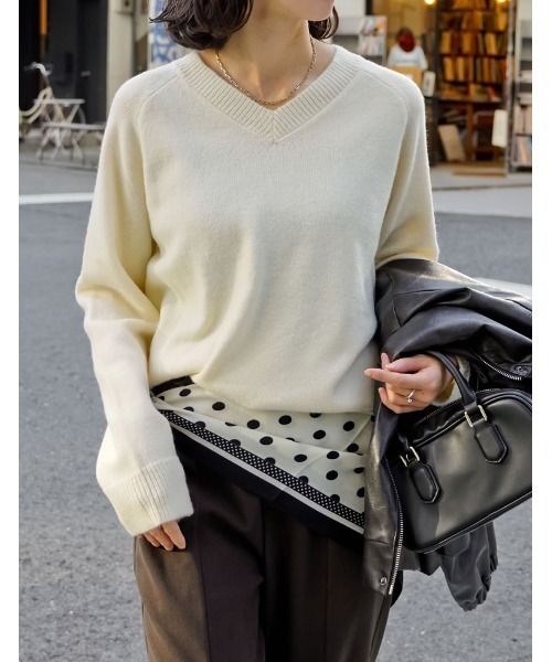 2025AW COLLECTION]アルパカタッチVネックニットプルオーバー（ニット