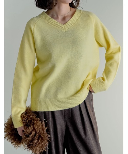 2025AW COLLECTION]アルパカタッチVネックニットプルオーバー（ニット