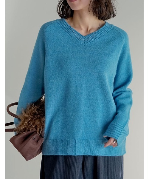 2025AW COLLECTION]アルパカタッチVネックニットプルオーバー（ニット