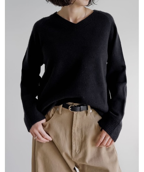 2025AW COLLECTION]アルパカタッチVネックニットプルオーバー（ニット