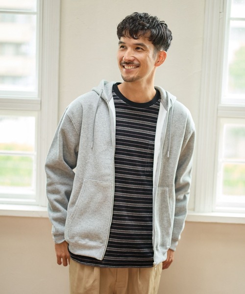 FOUND GOOD(ファウンドグッド)の「裏起毛ZIPパーカー(パーカー・メンズ・ネイビー/グレー系8/ブラウン系/グレー系・S/M/L/XL)」の2枚目の写真