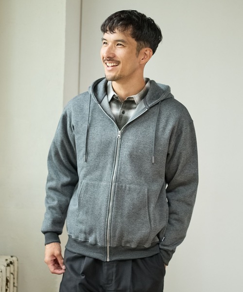 FOUND GOOD(ファウンドグッド)の「裏起毛ZIPパーカー(パーカー・メンズ・ネイビー/グレー系8/ブラウン系/グレー系・S/M/L/XL)」の3枚目の写真