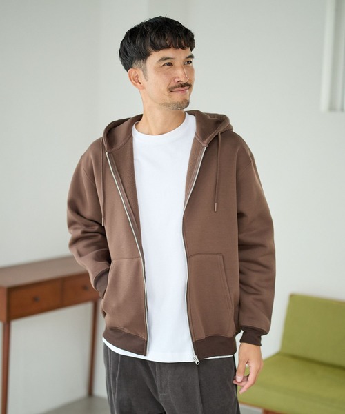 FOUND GOOD(ファウンドグッド)の「裏起毛ZIPパーカー(パーカー・メンズ・ネイビー/グレー系8/ブラウン系/グレー系・S/M/L/XL)」の1枚目の写真