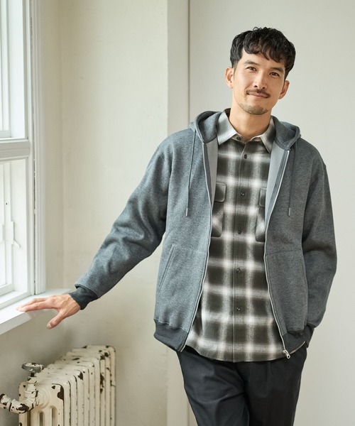 FOUND GOOD(ファウンドグッド)の「裏起毛ZIPパーカー(パーカー・メンズ・ネイビー/グレー系8/ブラウン系/グレー系・S/M/L/XL)」の6枚目の写真