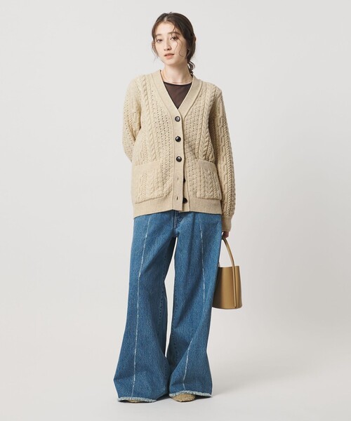 SLOANE（スローン）の「【別注】＜SLOANE＞ケーブル ボタン カーディガン（カーディガン/ボレロ・レディース・ナチュラル・FREE）」の4枚目の写真