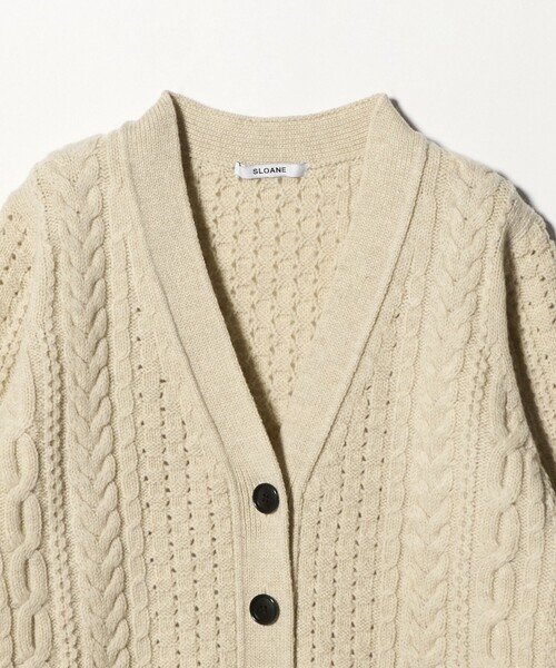 SLOANE（スローン）の「【別注】＜SLOANE＞ケーブル ボタン カーディガン（カーディガン/ボレロ・レディース・ナチュラル・FREE）」の10枚目の写真