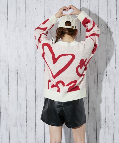 GORGE(ゴージ)の「《ハートライン×起毛タッチ》レディース ニットプルオーバー ゆるシルエット 秋冬(ニット/セーター・レディース・ボルドー/アイボリー/ブラック/ブラウン・F)」の10枚目の写真