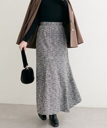 natural couture(ナチュラルクチュール)の【WEB限定】イレヘムツイードチェックスカート(スカート)
