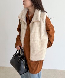 fredy emue | ボーダーキルトファーベスト(その他アウター)