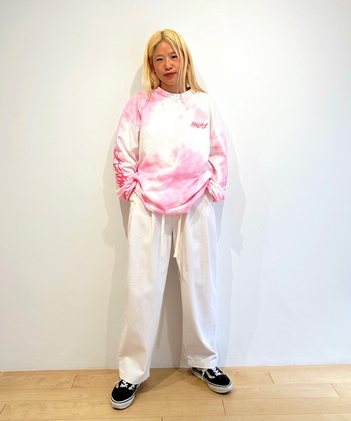 HOLIDAY(ホリデイ)の「SUPER FINE DRY DAMAGE TIE-DYE L/S T-SHIRT (CIRCULATION) スーパーファインドライダメージタイダイロングスリーブTシャツ (サーキュレーション)(Tシャツ/カットソー・レディース・ピンク/ブラック/ピンク系その他/ブラック系その他・XL)」の8枚目の写真