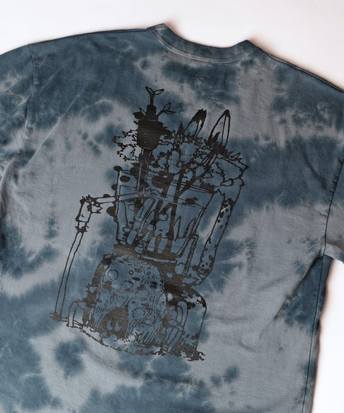 ZOZOTOWN × hide TIE-DYE TEE Lサイズ　グレー SUPER FINE DRY DAMAGE TIE-DYE L/S T-SHIRT (CIRCULATION) スーパー