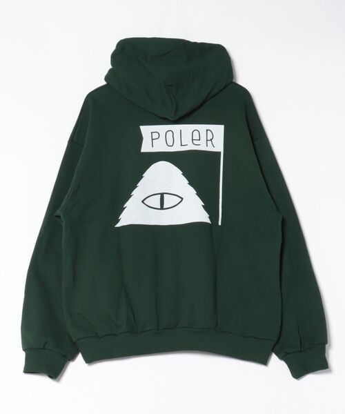 POLeR（ポーラー）の「POLER FURRY FONT HOOD（パーカー・メンズ・ブラック/グリーン・M/L/XL）」の3枚目の写真