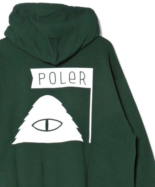POLeR（ポーラー）の「POLER FURRY FONT HOOD（パーカー・メンズ・ブラック/グリーン・M/L/XL）」の2枚目の写真